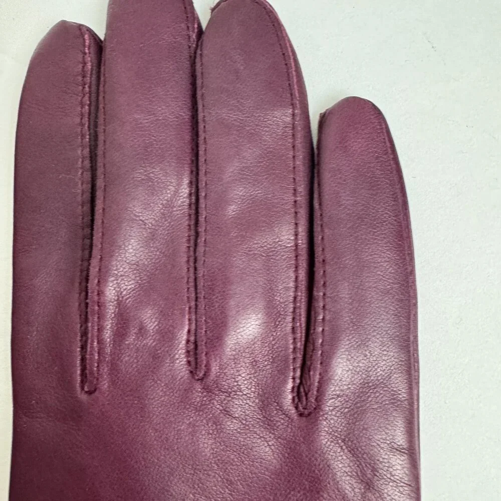 Carole Little Purple leather gloves Size XL